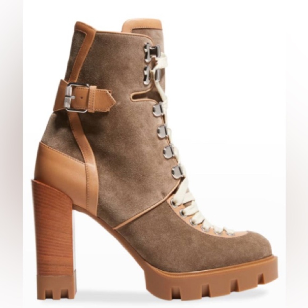 Christian Louboutin Macademia Silex Brown Boot 100MM 40 1/2 IT